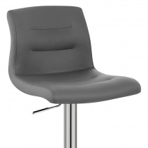 Sgabello Vero Cuoio Cromato - Paradis Deluxe Grigio