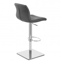 Sgabello Vero Cuoio Cromato - Paradis Deluxe Grigio