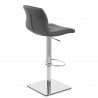 Sgabello Vero Cuoio Cromato - Paradis Deluxe Grigio