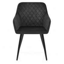 Sedia Velluto con braccioli - Chevy Nero