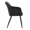 Sedia Velluto con braccioli - Chevy Nero