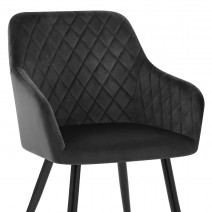 Sedia Velluto con braccioli - Chevy Nero