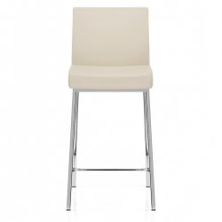 Sgabello Ecopelle Cromato - Pacino Nero