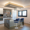 Sgabello Velluto Cromato - Skyline BLu