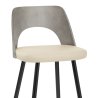 Sgabello Legno Grigio Ecopelle - Leo