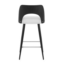 Sgabello Legno Nero Ecopelle - Leo