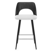 Sgabello Legno Nero Ecopelle - Leo