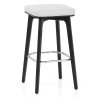 Sgabello Ecopelle Legno Nero - Malmo
