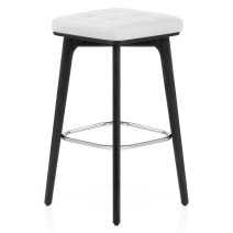 Sgabello Ecopelle Legno Nero - Malmo