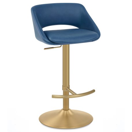 Sgabello oro spazzolato Ecopelle - Tulsa