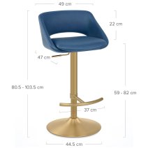 Sgabello oro spazzolato Ecopelle - Tulsa
