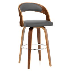 Sgabello Ecopelle Legno -...