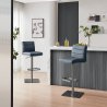 Sgabello Vera Pelle Graffite - Lush