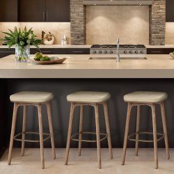 Sgabello Ecopelle Legno -...
