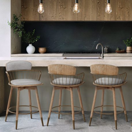 Sgabello Tessuto Legno - Opera