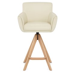 Sgabello Vera Pelle Legno -...