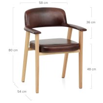 Sedia Vera Pelle Legno - Elba