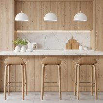 Sgabello Legno Chiaro - Curve