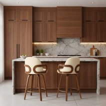 Sgabello Ecopelle Legno - Franco