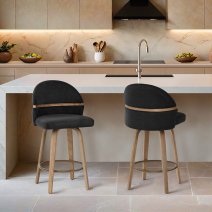 Sgabello Tessuto Legno - Odessa