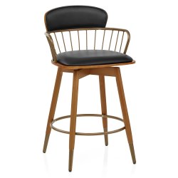 Sgabello Ecopelle Legno -...