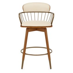 Sgabello Ecopelle Legno -...